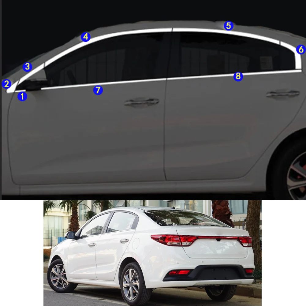 For KIA K2 Rio 4 2017 2018 2019 2020 2021 Car Sticker Garnish Pillar Window Middle Strip Trim Frame Hoods Parts
For KIA K2 Rio 4 2017 2018 2019 2020 2021 Car Sticker Garnish Pillar Window Middle Strip Trim Frame Hoods Parts
