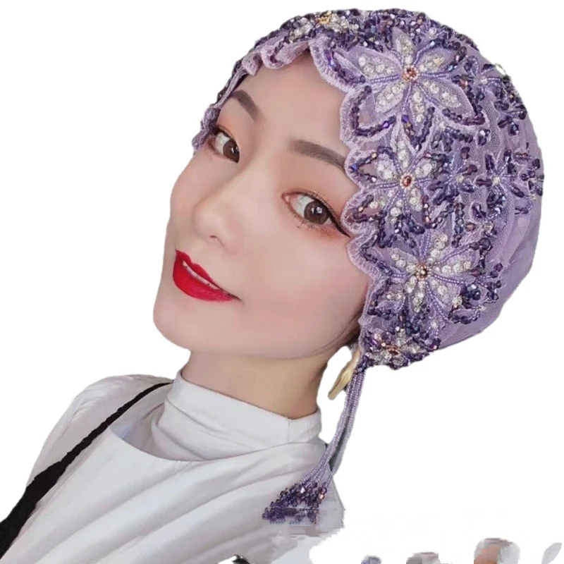 Luxury Lace Embroidery Bonnet Tassel Beads Mesh Beanies Women Muslim Hijab Islam Headscarf Wedding Party Head Wrap Hair Loss Hat
Luxury Lace Embroidery Bonnet Tassel Beads Mesh Beanies Women Muslim Hijab Islam Headscarf Wedding Party Head Wrap Hair Loss Hat