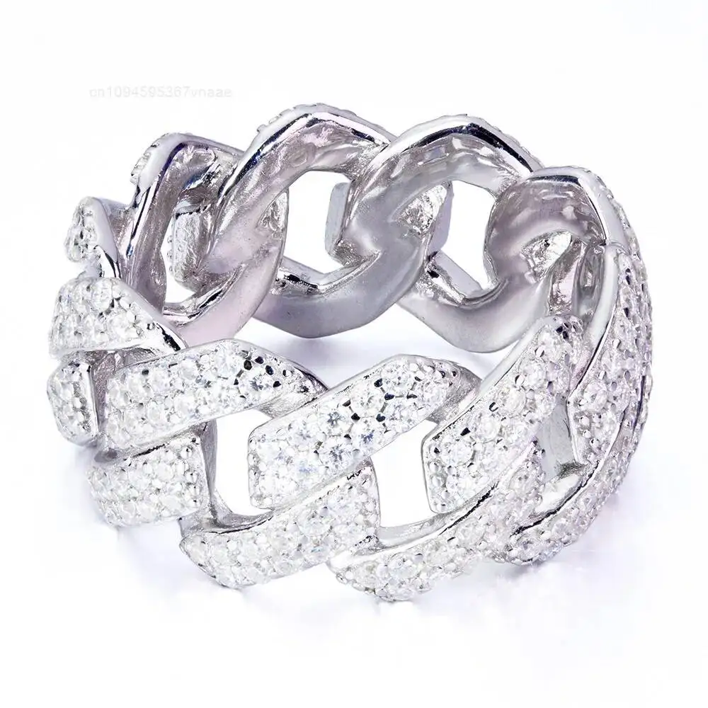 Hip Hop Cuban Collection 925 Sterling Silver Rhodium Plated Prong Set Brilliant Cut Iced Moissanite Certified Men's Ring
Hip Hop Cuban Collection 925 Sterling Silver Rhodium Plated Prong Set Brilliant Cut Iced Moissanite Certified Men's Ring
