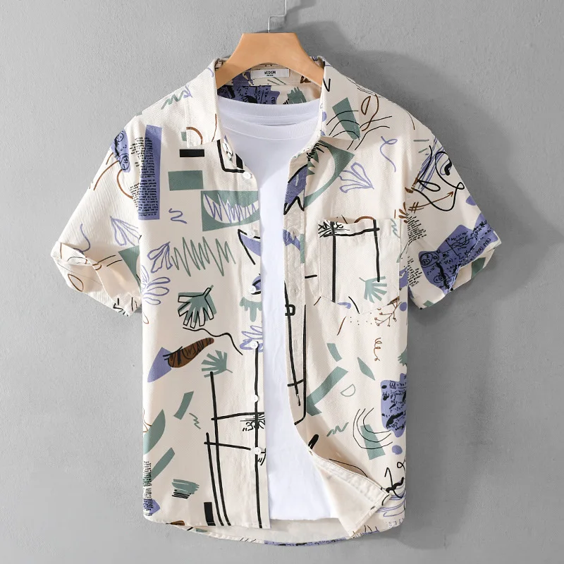 Men's fiti Print Casual ort Sve Cotton irt Youth Faion Summer Loose Comfortable Pure Cotton Top
Men's fiti Print Casual ort Sve Cotton irt Youth Faion Summer Loose Comfortable Pure Cotton Top