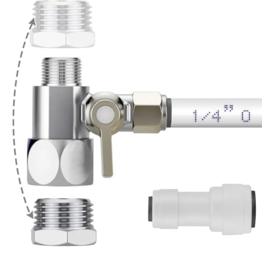 Universal Feed Water Adapter Kit, G1/2 Female × 3/8″ Compression Male × 1/4″ Push-in Quick Connect, with 3/8″ F × G1/2″ M and 1
Universal Feed Water Adapter Kit, G1/2 Female × 3/8″ Compression Male × 1/4″ Push-in Quick Connect, with 3/8″ F × G1/2″ M and 1
