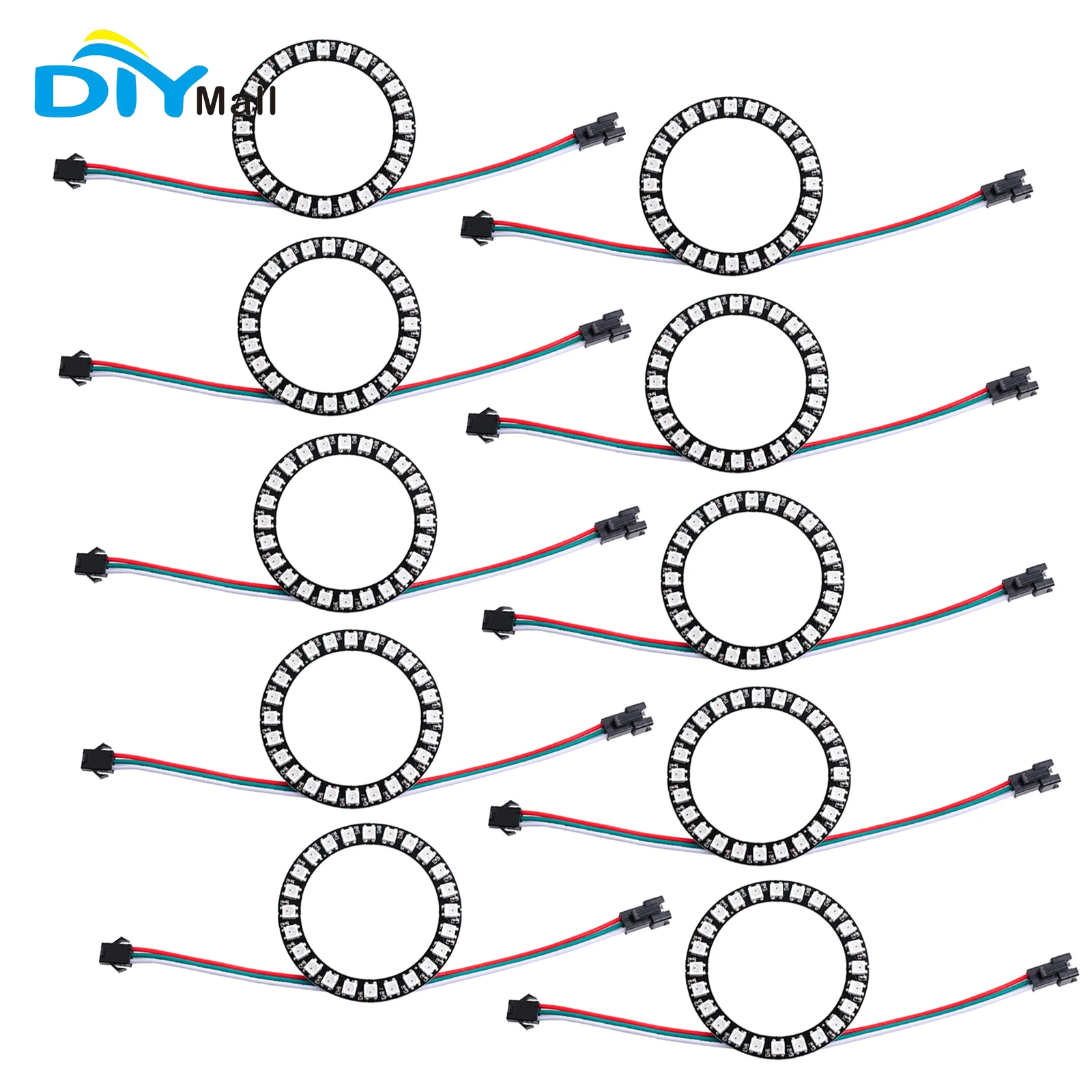 10PCS WS2812B RGB LED Ring 5050 Programmable Built-in Driver, 24-Bit 256 Grayscale Adjustable, 5V DC Fiberglass Board
10PCS WS2812B RGB LED Ring 5050 Programmable Built-in Driver, 24-Bit 256 Grayscale Adjustable, 5V DC Fiberglass Board