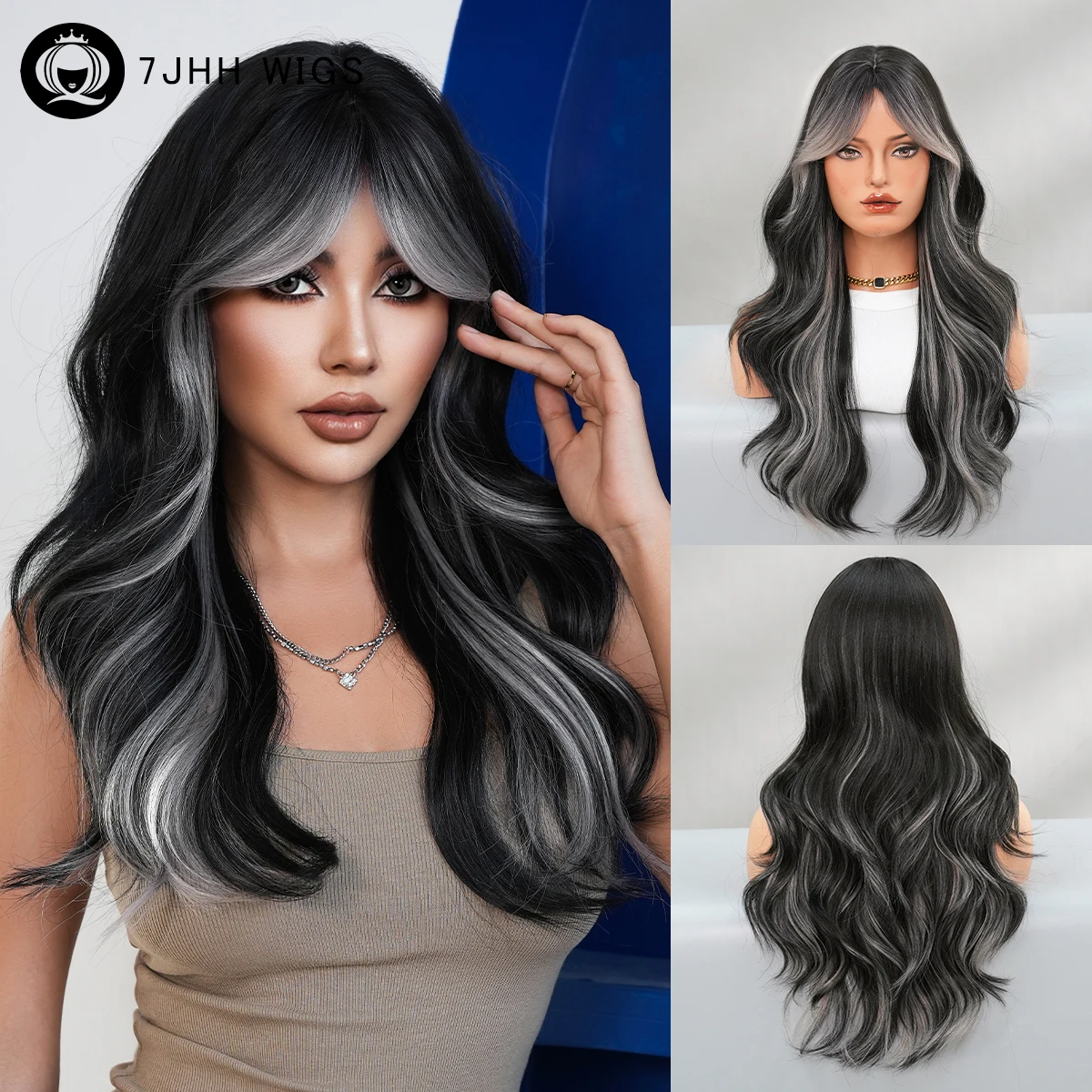 Long Body Wave Black Highlight Beige Wig for Women Synthetic Modest Fashion Middle Part Wear and Go Wigs with Curtain Bangs
Long Body Wave Black Highlight Beige Wig for Women Synthetic Modest Fashion Middle Part Wear and Go Wigs with Curtain Bangs