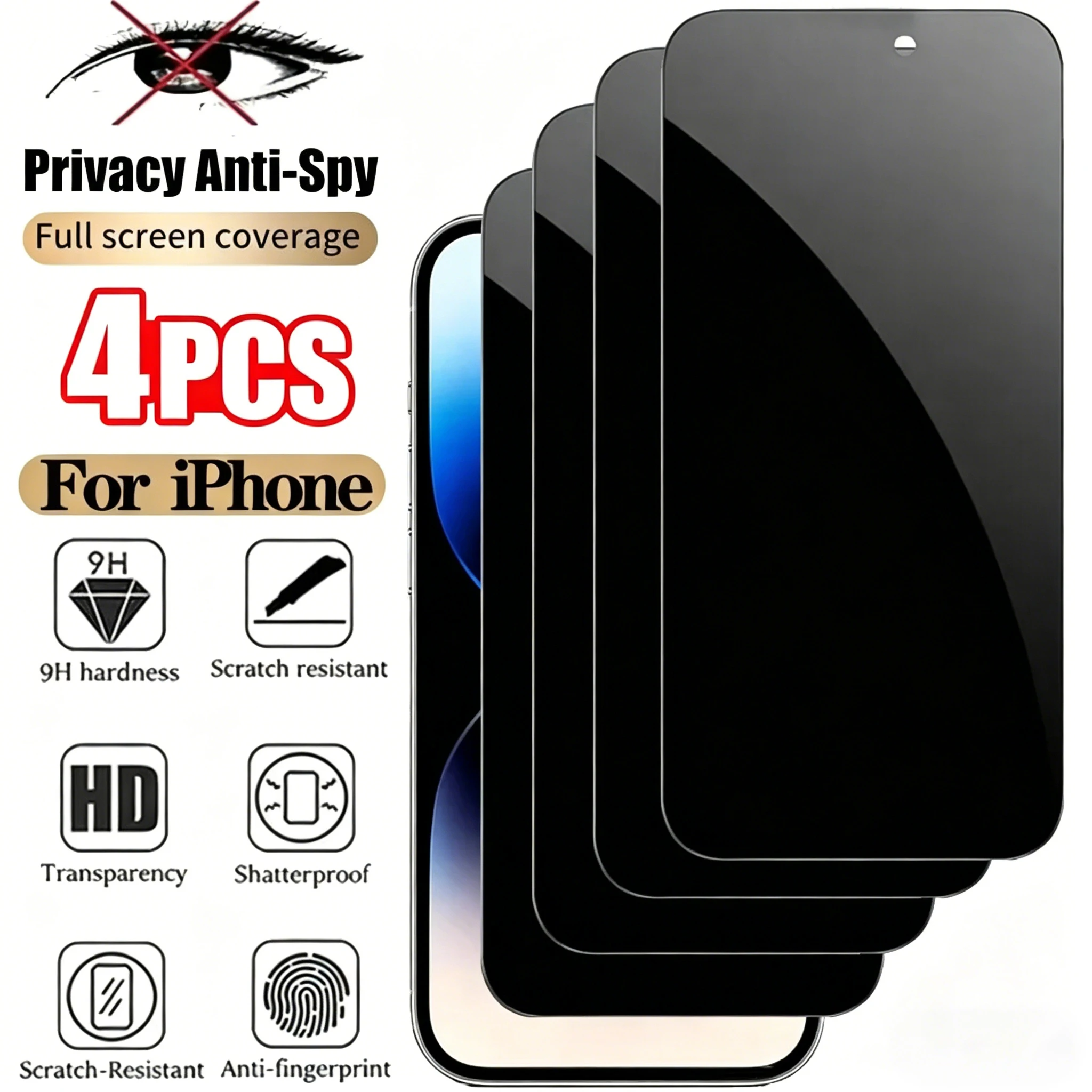 Защитное стекло для iPhone (4 шт.): для iPhone 17 Pro, 16, 15, 12, 13, 14, 11 Pro Max, 7, 8 Plus, 13, 12 Mini, XR, XS, SE — антишпионское
Защитное стекло для iPhone (4 шт.): для iPhone 17 Pro, 16, 15, 12, 13, 14, 11 Pro Max, 7, 8 Plus, 13, 12 Mini, XR, XS, SE — антишпионское