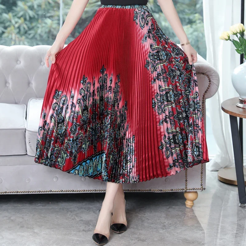 Summer Long Pleated Skirts Women 2024 Korean Fashion Loose Vintage High Waist Skirt Casual Ankle-Length Women Maxi Skirt Z224
Summer Long Pleated Skirts Women 2024 Korean Fashion Loose Vintage High Waist Skirt Casual Ankle-Length Women Maxi Skirt Z224