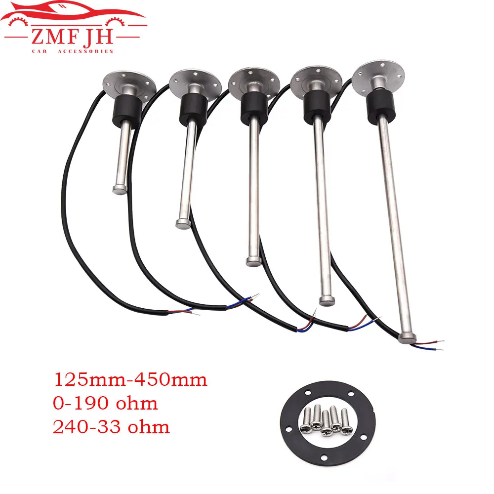 125mm-450mm Marine Boat Car Fuel Level Sensor Stainless Steel Sensor Liquid Fit 0~190 ohm 240-33 ohm Fuel Water Gauge Customized
125mm-450mm Marine Boat Car Fuel Level Sensor Stainless Steel Sensor Liquid Fit 0~190 ohm 240-33 ohm Fuel Water Gauge Customized