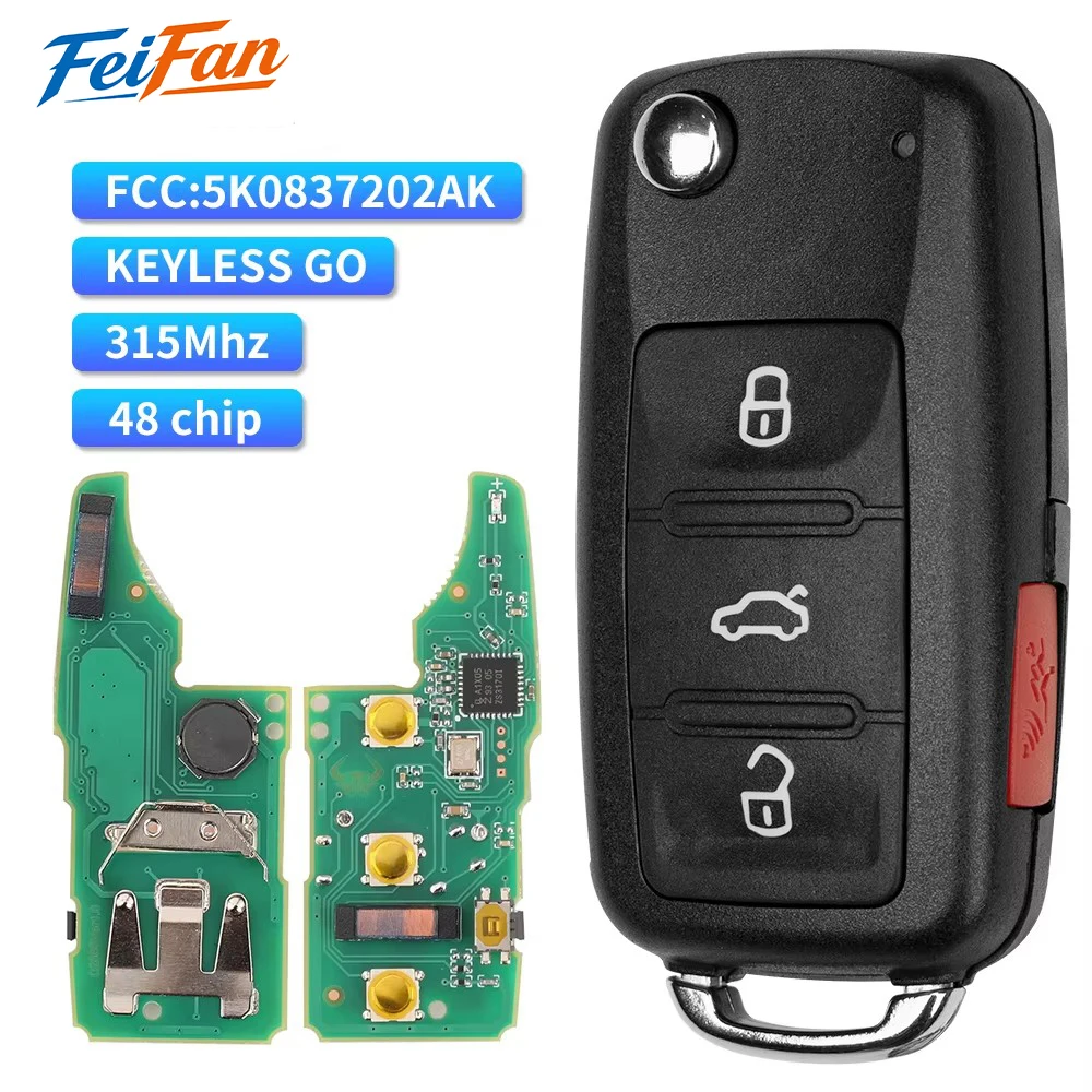 FeiFan 5K0837202AK /BP KeylessGo Remote Key 315MHz ID48 For Volkswagen VW Tiguan Beetle EOS GOLF JETTA PASSAT NBG010206T
FeiFan 5K0837202AK /BP KeylessGo Remote Key 315MHz ID48 For Volkswagen VW Tiguan Beetle EOS GOLF JETTA PASSAT NBG010206T