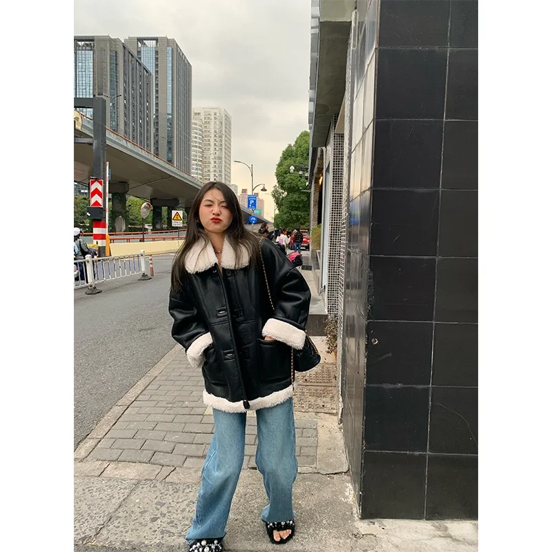 Женская теплая куртка с мехом ягненка из натуральной кожи и меха Bla ort Верхняя одежда для поездок на работу и молнии с деталями
Женская теплая куртка с мехом ягненка из натуральной кожи и меха Bla ort Верхняя одежда для поездок на работу и молнии с деталями