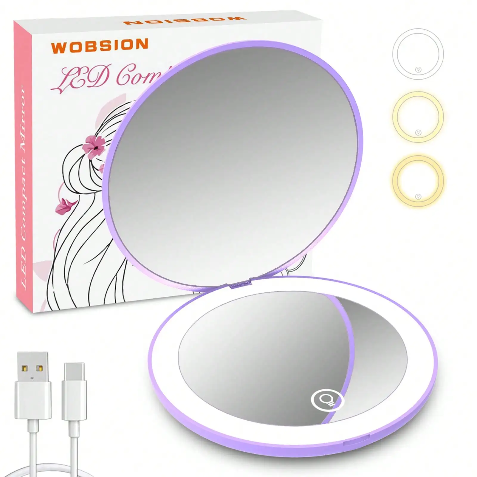 Rechargeable LED portable makeup mirror, featuring 3 color temperatures and dimmable brightness. A travel essential and nice room decor.
Rechargeable LED portable makeup mirror, featuring 3 color temperatures and dimmable brightness. A travel essential and nice room decor.