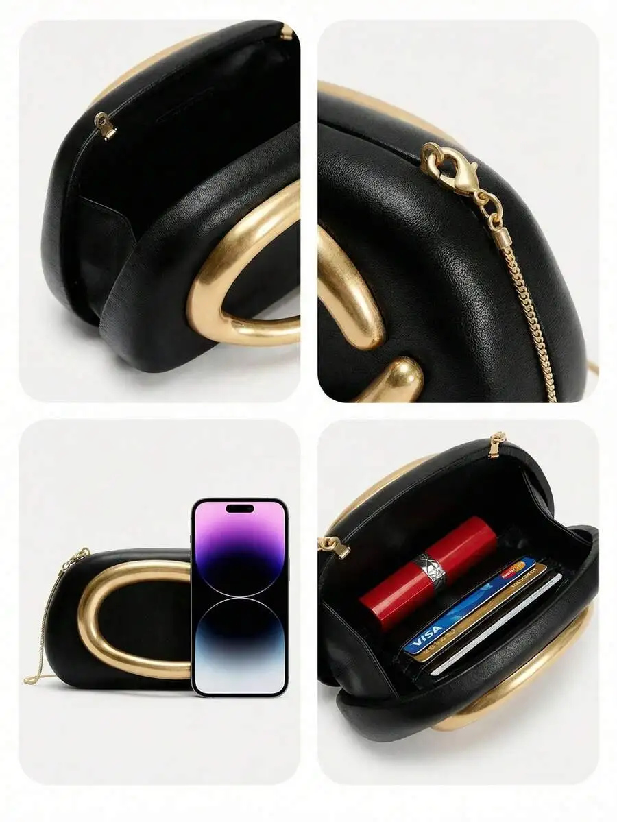 Elegant Black PU Leather Evening Clutch With Gold Hardware And Chain Strap For Formal Events And Special Occasions
Elegant Black PU Leather Evening Clutch With Gold Hardware And Chain Strap For Formal Events And Special Occasions