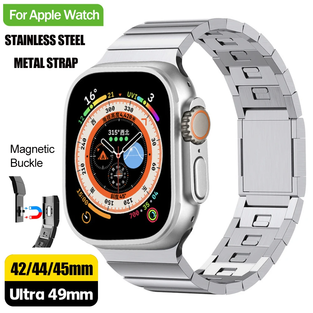 Stainless Steel Strap for Apple Watch Band Ultra 2 49mm 45mm 44mm 42mm Luxury Magnetic Bracelet For IWatch 9 8 7 6 5 Watchband
Stainless Steel Strap for Apple Watch Band Ultra 2 49mm 45mm 44mm 42mm Luxury Magnetic Bracelet For IWatch 9 8 7 6 5 Watchband