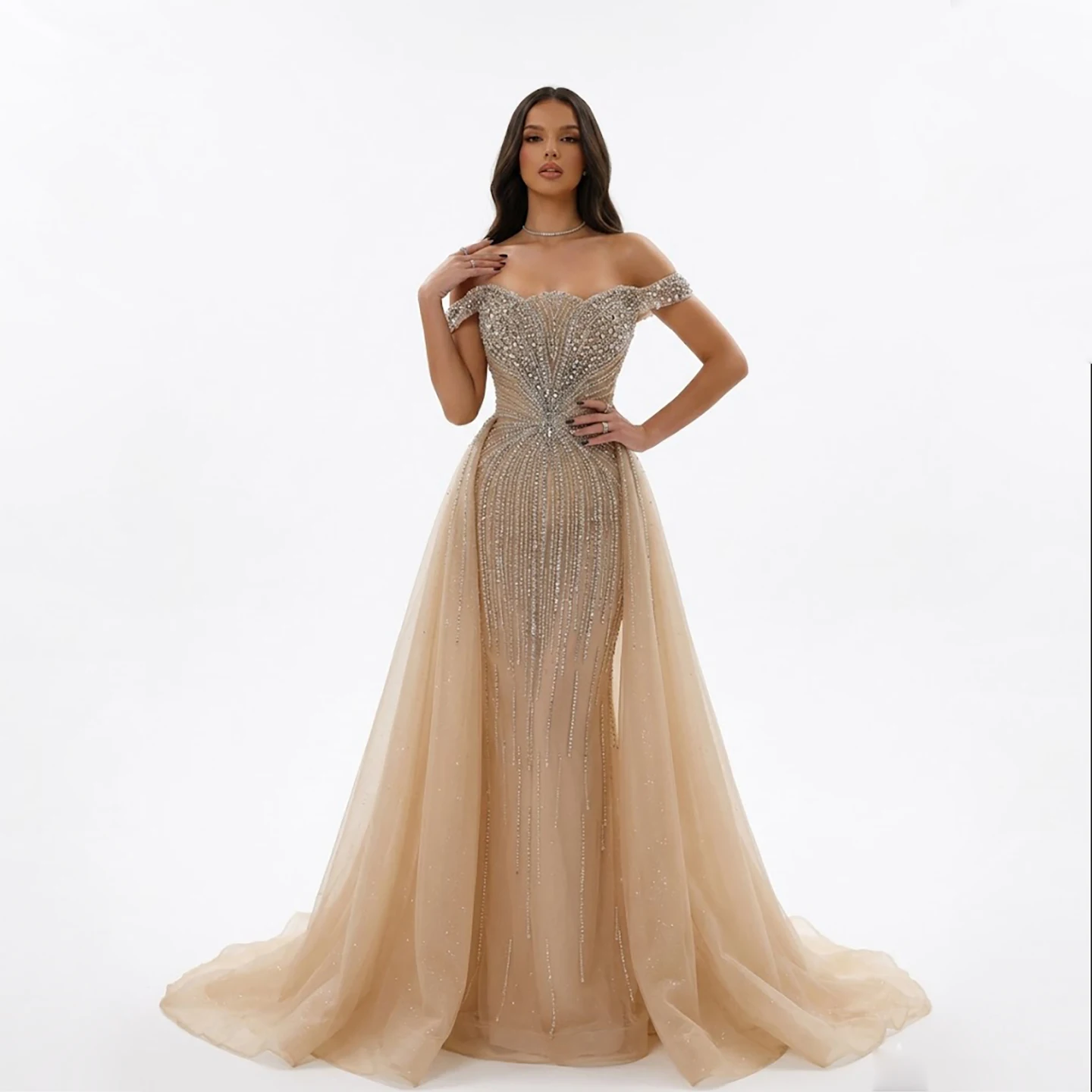Heavyweight Luxury Evening Gown for Women Elegant Wedding Dinner Party Ball Dress
Heavyweight Luxury Evening Gown for Women Elegant Wedding Dinner Party Ball Dress