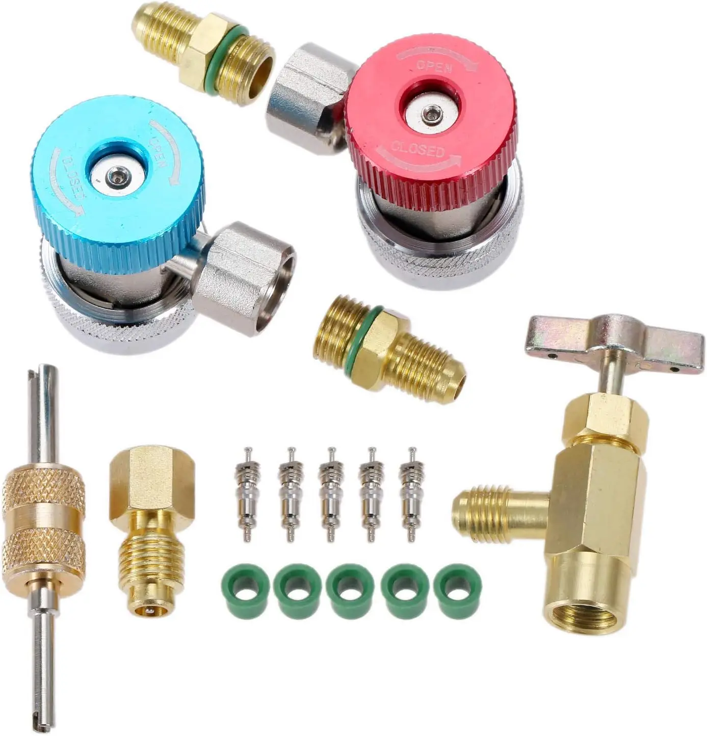 AC R134A Adapter Quick Couplers Kit with Can Tap Valve Dispenser Adjustable R134A Adapter Fitting Tank Adapter and Core Remover
AC R134A Adapter Quick Couplers Kit with Can Tap Valve Dispenser Adjustable R134A Adapter Fitting Tank Adapter and Core Remover