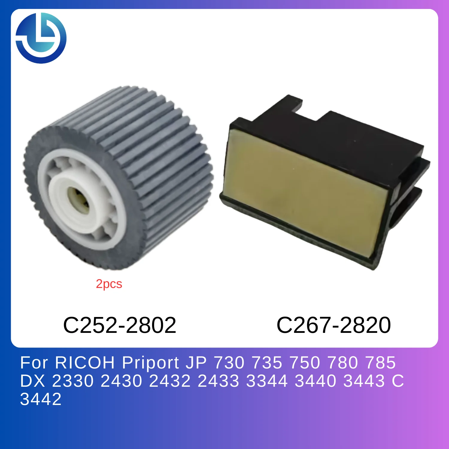 Оригинальный ролик захвата бумаги, ролик подачи бумаги, разделительная накладка для принтеров Ricoh DX3440, DX3344, DX3442, DX3443C, запасные части
Оригинальный ролик захвата бумаги, ролик подачи бумаги, разделительная накладка для принтеров Ricoh DX3440, DX3344, DX3442, DX3443C, запасные части