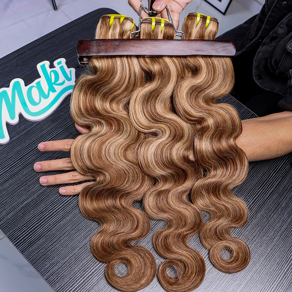 P4/27 Colored Highlight Body Wave Human Hair Bundles Brown 10-30 Inch Vietnamese Unprocessed Raw Hair Weave Extensions For Women
P4/27 Colored Highlight Body Wave Human Hair Bundles Brown 10-30 Inch Vietnamese Unprocessed Raw Hair Weave Extensions For Women