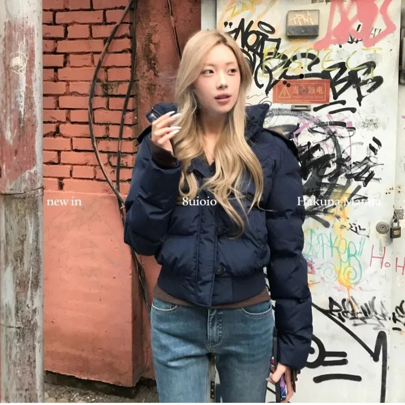 Women's Winter Jacket Navy Blue Short Styles Down Coat with Detachable Hood Fashion Warm Big Fur Collar Hooded Women's Clothing
Women's Winter Jacket Navy Blue Short Styles Down Coat with Detachable Hood Fashion Warm Big Fur Collar Hooded Women's Clothing