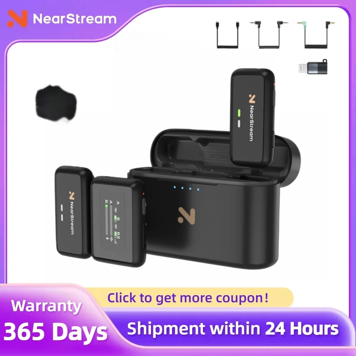 Nearstream Premium Multi-Purpose Wireless Microphone AWM20T 1 Drag 2 Microphone Lapel Lavalier Microphone for Office System
Nearstream Premium Multi-Purpose Wireless Microphone AWM20T 1 Drag 2 Microphone Lapel Lavalier Microphone for Office System