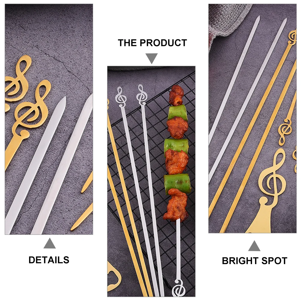 5Pcs Stainless Steel Creative Note Barbecue Skewers Flat Durable Reusable Bbq Skewers for Camping Party Grilling Kitchen
5Pcs Stainless Steel Creative Note Barbecue Skewers Flat Durable Reusable Bbq Skewers for Camping Party Grilling Kitchen