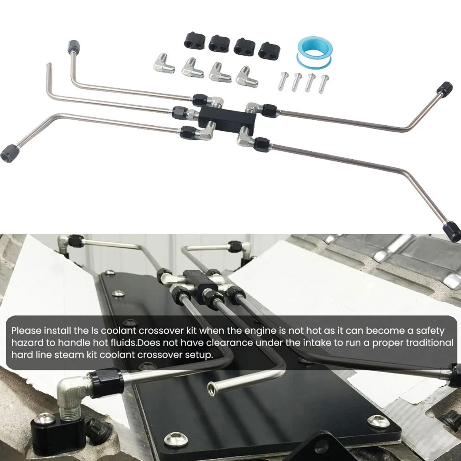 4 Corner Complete Steam Port Kit Stainless Steel Complete Coolant Crossover Steam Vent Kit for LS1 LS2 LS3 LS6 LS7 LSX Engines
4 Corner Complete Steam Port Kit Stainless Steel Complete Coolant Crossover Steam Vent Kit for LS1 LS2 LS3 LS6 LS7 LSX Engines
