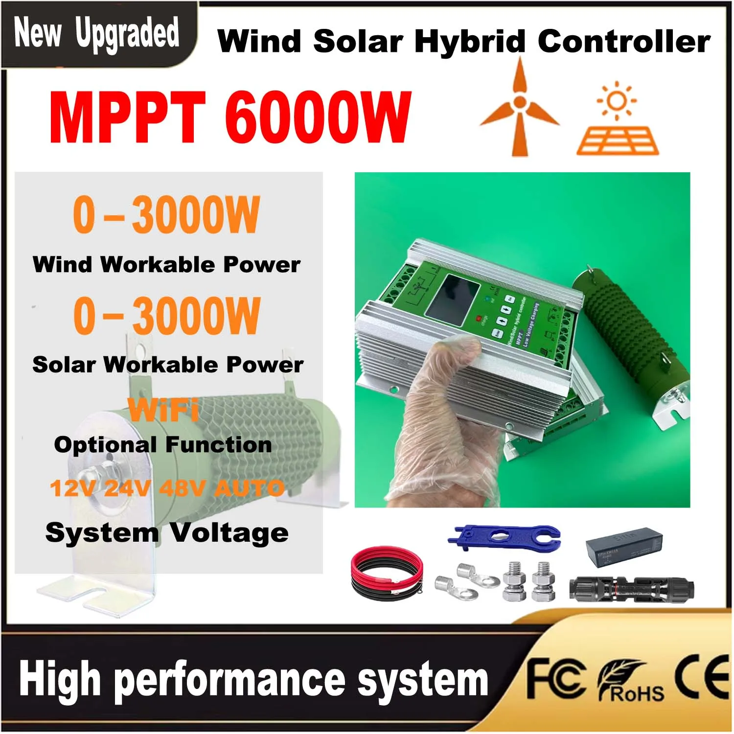 4000W 5000W 6000W 3000W MPPT Hybrid Wind Solar Charge Booster WIFI Controller For 12V 24V 48V Lifepo4 Lithium Lead Acid Battery
4000W 5000W 6000W 3000W MPPT Hybrid Wind Solar Charge Booster WIFI Controller For 12V 24V 48V Lifepo4 Lithium Lead Acid Battery