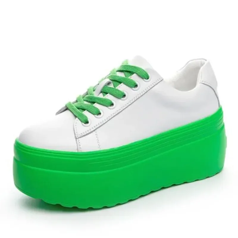 High quality 8cm Super High Platform Wedge Sneakers Genuine Leather Shoes Women Spring Autumn Green White Shoes Summer Sneakers
High quality 8cm Super High Platform Wedge Sneakers Genuine Leather Shoes Women Spring Autumn Green White Shoes Summer Sneakers