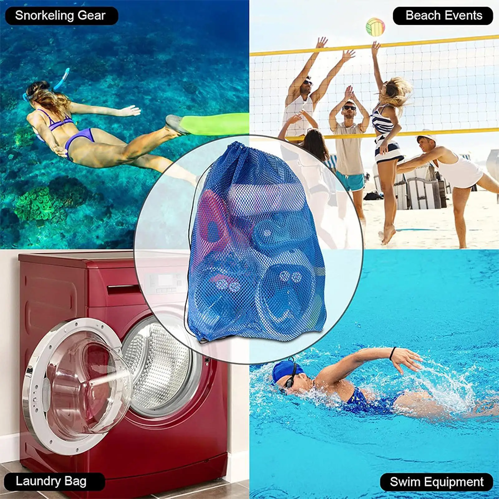 Swimming Equipment Bag Breathable Portable Drawstring Multipurpose Nylon Mesh Pool Bag for Swimming Sports Beach Gym Men Women
Swimming Equipment Bag Breathable Portable Drawstring Multipurpose Nylon Mesh Pool Bag for Swimming Sports Beach Gym Men Women
