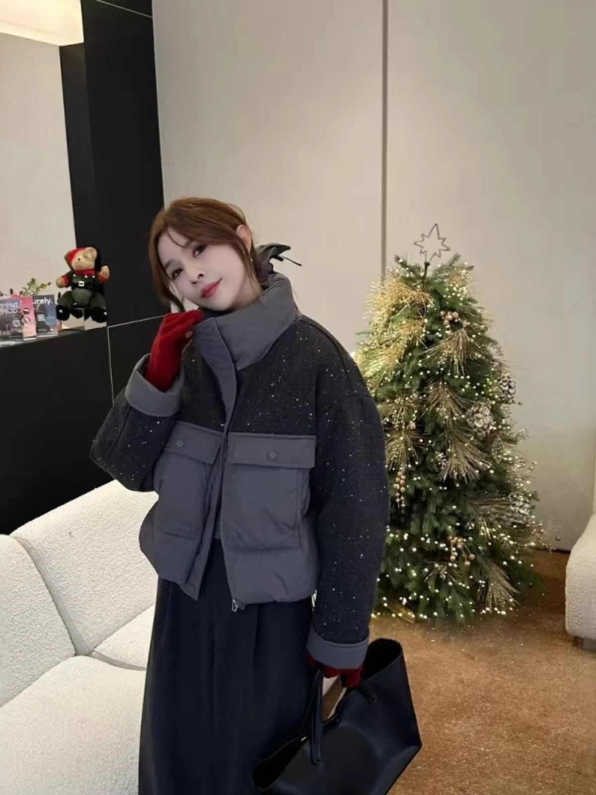 Winter 2025 New Arrival Thiened ort Cotton Jaet with Wool Patchwork High Collar for Small Stature Women Korean Sle Co...
Winter 2025 New Arrival Thiened ort Cotton Jaet with Wool Patchwork High Collar for Small Stature Women Korean Sle Co...