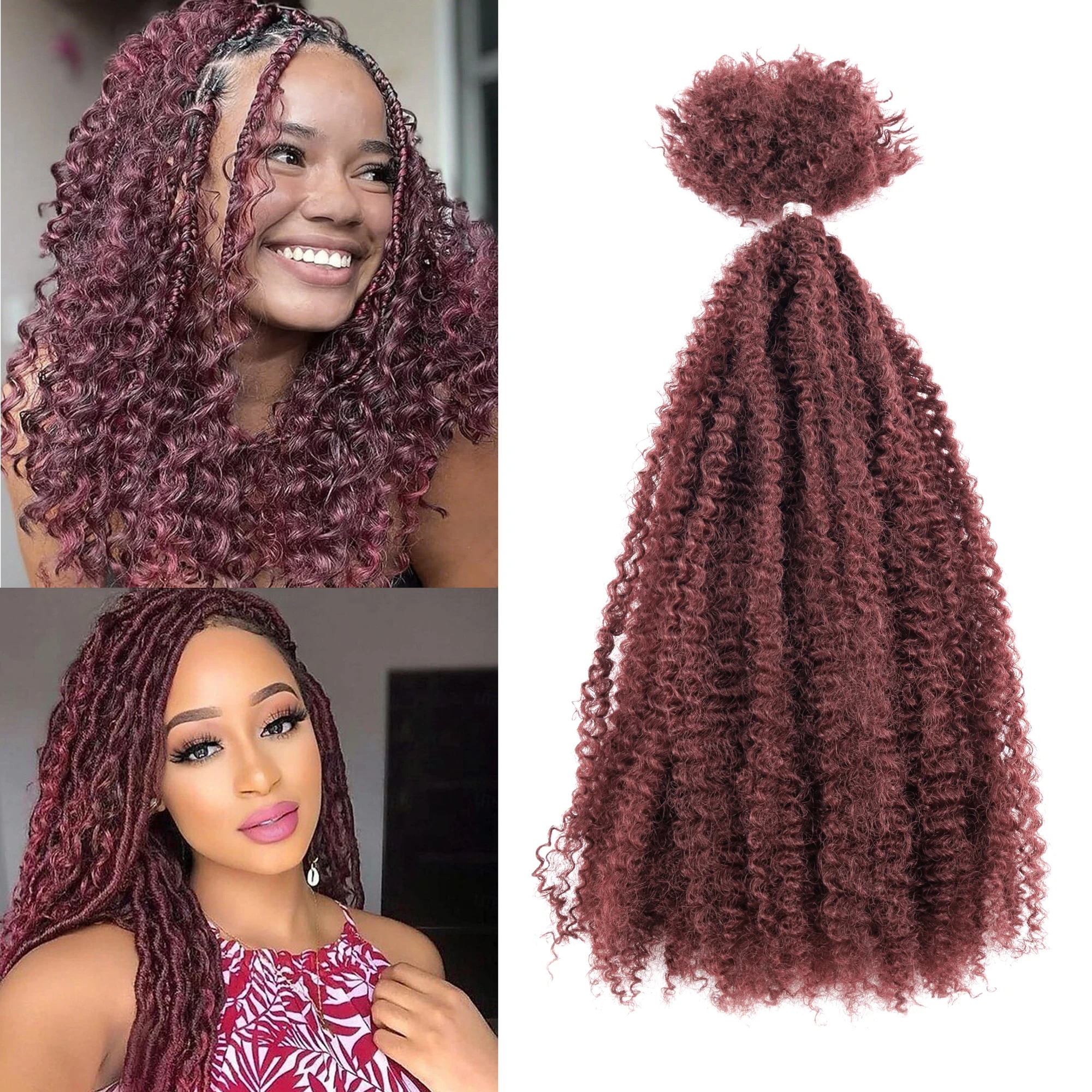 18 дюймов 24 дюйма # 99J Кудрявые вьющиеся синтетические волосы, термостойкие пучки волос для плетения твиста
18 дюймов 24 дюйма # 99J Кудрявые вьющиеся синтетические волосы, термостойкие пучки волос для плетения твиста