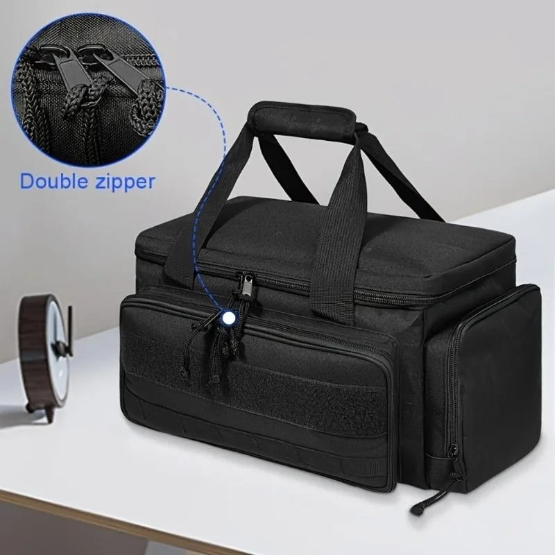Large-capacity tool storage bag with a thickened bottom for easy carrying; black waterproof electrical and woodworking tool bag.
Large-capacity tool storage bag with a thickened bottom for easy carrying; black waterproof electrical and woodworking tool bag.
