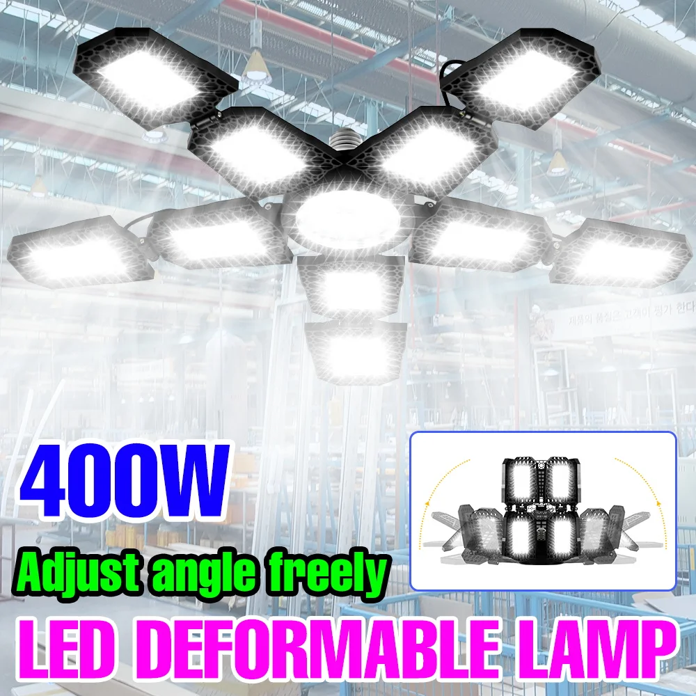 400W LED Garage Light Bulb E27 Folding Parking Lot Spotlight 100-277V Home Storage Room Workshop Basement Industrial Lighting
400W LED Garage Light Bulb E27 Folding Parking Lot Spotlight 100-277V Home Storage Room Workshop Basement Industrial Lighting