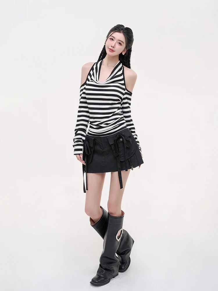 Slim Fit Long Sve T-irt Pure Desire Spicy Girl Bla White Stripes High Collar Ladies First Commute Sle Polyester Fiber
Slim Fit Long Sve T-irt Pure Desire Spicy Girl Bla White Stripes High Collar Ladies First Commute Sle Polyester Fiber