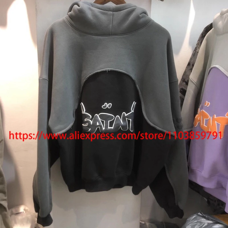 American Street Saint Fleece Hoodie Fashionable Patchwork Casual Foam Print Hip Hop Men Women Hooded Sweatshirts
American Street Saint Fleece Hoodie Fashionable Patchwork Casual Foam Print Hip Hop Men Women Hooded Sweatshirts