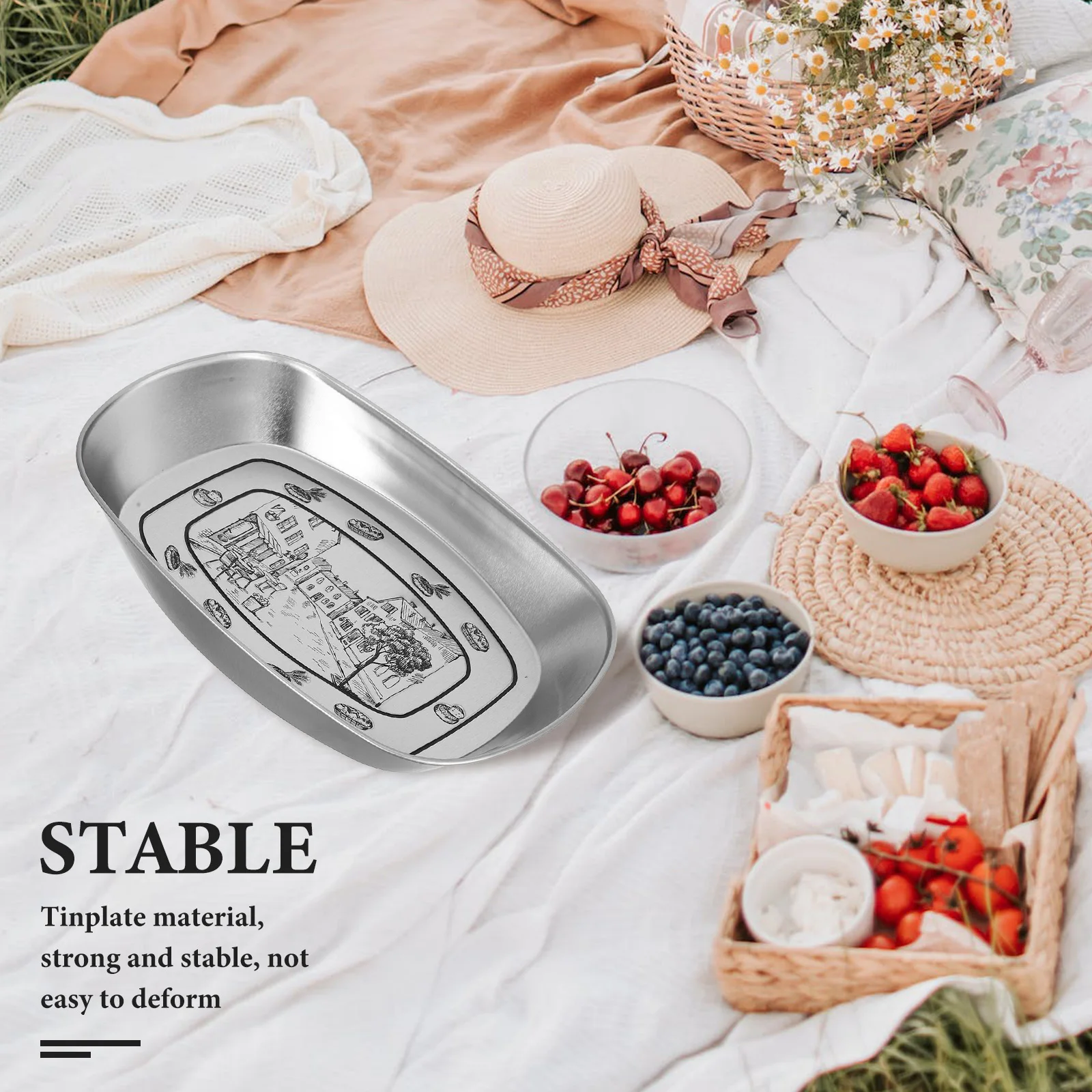 Elegant Stainless Steel Camping BBQ Plate Fruit Snack Tray Reusable Metal Dinner Serving Dessert Bowl Kitchen Barware
Elegant Stainless Steel Camping BBQ Plate Fruit Snack Tray Reusable Metal Dinner Serving Dessert Bowl Kitchen Barware