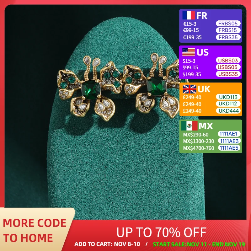 Vintage Emerald Butterfly Earrings Green Crystal Gold Color Antique Jewelry for Woman Rhinestones Accessories New Arrival 2025
Vintage Emerald Butterfly Earrings Green Crystal Gold Color Antique Jewelry for Woman Rhinestones Accessories New Arrival 2025