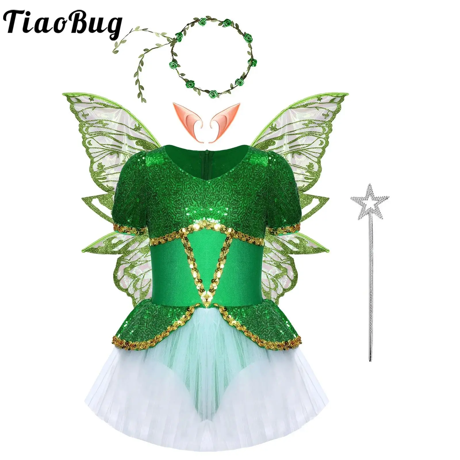 Girls Halloween Christmas Flower Fairy Tutu Dress Sequins Green Glittery Mrs Santa Claus Costume for New Year Xmas Party
Girls Halloween Christmas Flower Fairy Tutu Dress Sequins Green Glittery Mrs Santa Claus Costume for New Year Xmas Party