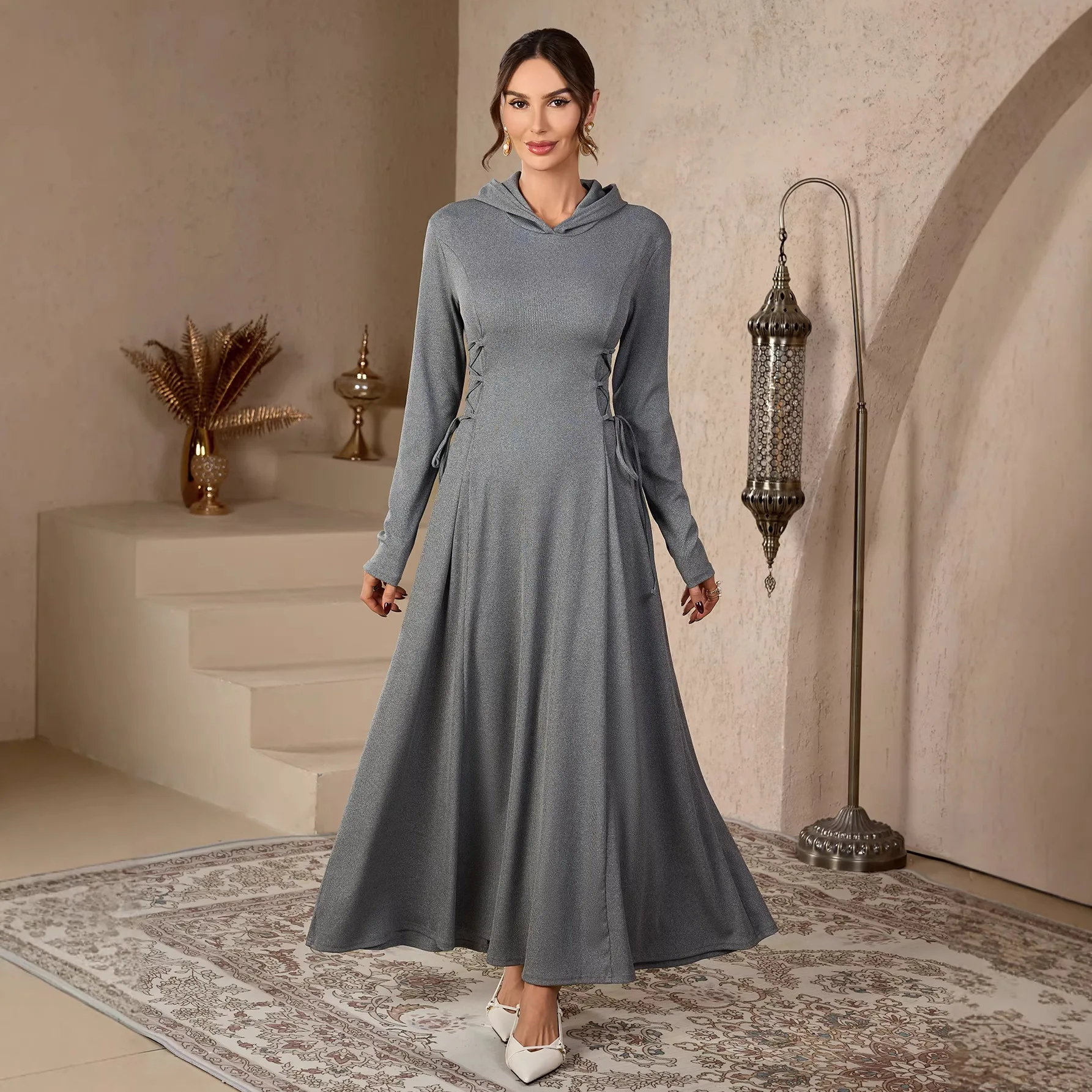 Fashionable Knitted Muslim Women's Dress, Elegant Tie-up Long Skirt With A Large Hem, Abayas Ramadan Dubai Luxury Islam Elegant
Fashionable Knitted Muslim Women's Dress, Elegant Tie-up Long Skirt With A Large Hem, Abayas Ramadan Dubai Luxury Islam Elegant