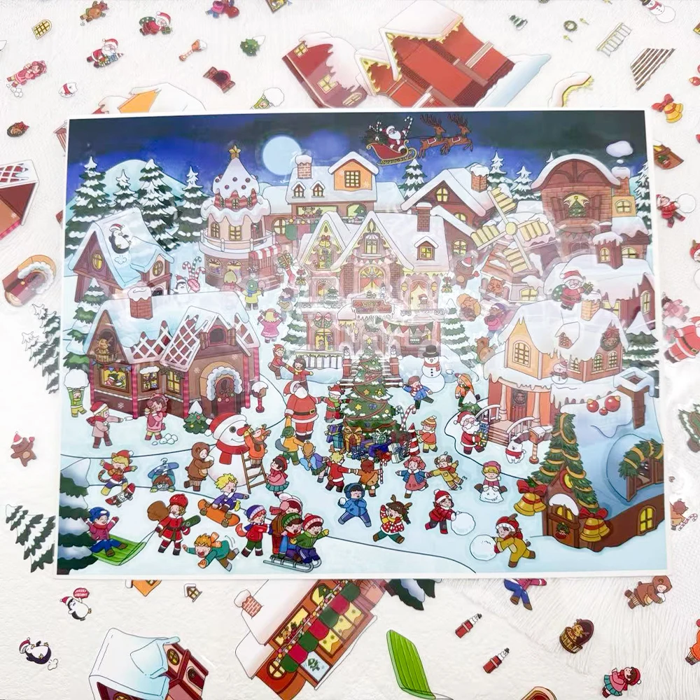 4pcs Cartoon Christmas Town Miniature Scene 3D Landscaping Stickers DIY Scene Stacking and Pasting Hand Account PET Stickers
4pcs Cartoon Christmas Town Miniature Scene 3D Landscaping Stickers DIY Scene Stacking and Pasting Hand Account PET Stickers