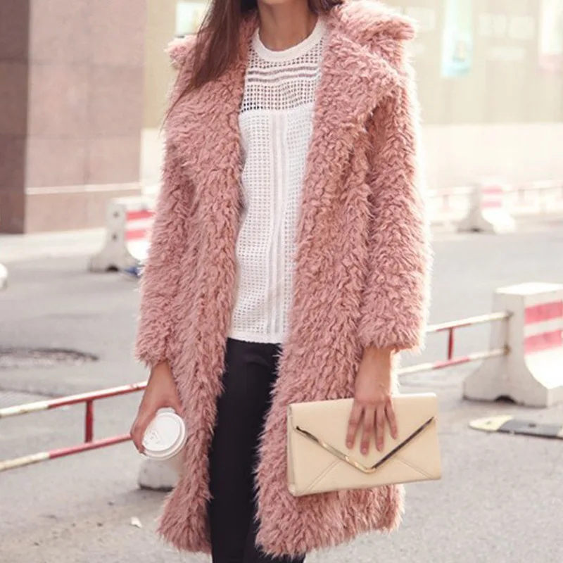 Autumn and Winter New Fashion Women's Pure Color Woolen Coat Women's Lapel Loose Dark Button Plush Mid-length Woolen Coat
Autumn and Winter New Fashion Women's Pure Color Woolen Coat Women's Lapel Loose Dark Button Plush Mid-length Woolen Coat