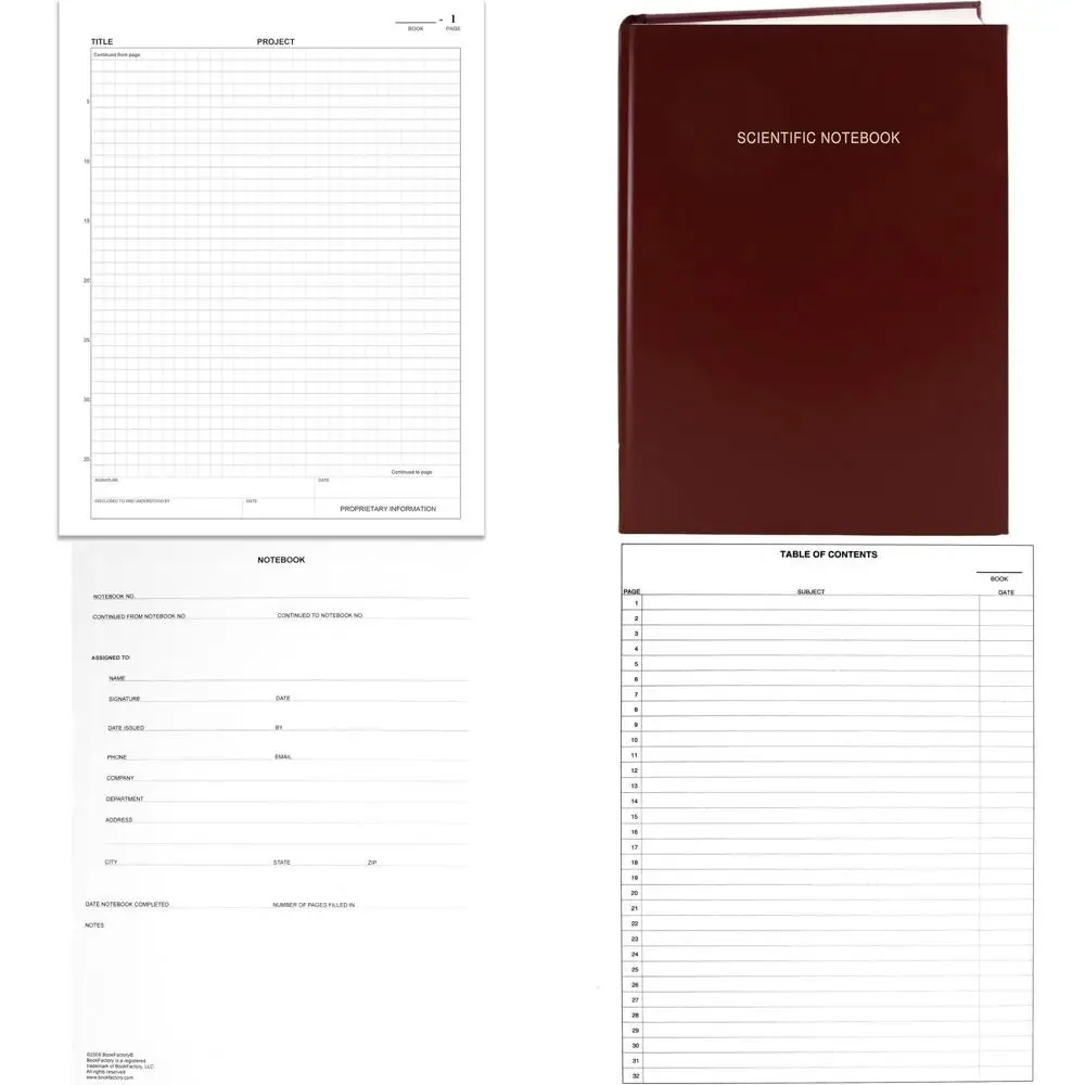Scientific Notebook - 240 Pages, 8 x 10, Quarter Inch Grid, Hardcover, Section Sewn, Made in USA
Scientific Notebook - 240 Pages, 8 x 10, Quarter Inch Grid, Hardcover, Section Sewn, Made in USA