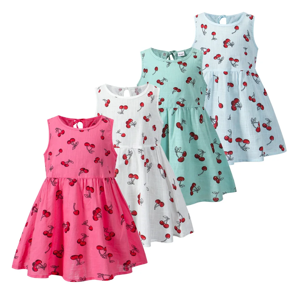 Summer New Girls Fancy Dress Children Sleeveless Cotton Linen Cherry Vest Skirt Baby Korean Print Casual Dresses Holiday Clothes
Summer New Girls Fancy Dress Children Sleeveless Cotton Linen Cherry Vest Skirt Baby Korean Print Casual Dresses Holiday Clothes