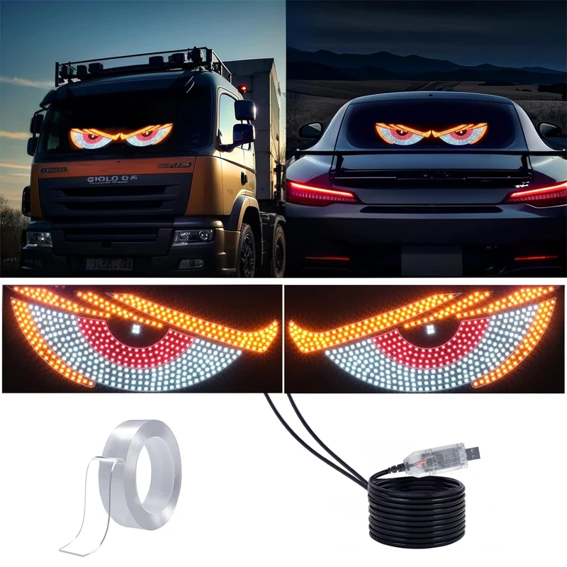 2PCS Devil Eyes Light for Cars Truck Windshield Road Rage Sign Dynamic Animated Blinking Flicker Demon Signal Lighting USB 5V
2PCS Devil Eyes Light for Cars Truck Windshield Road Rage Sign Dynamic Animated Blinking Flicker Demon Signal Lighting USB 5V