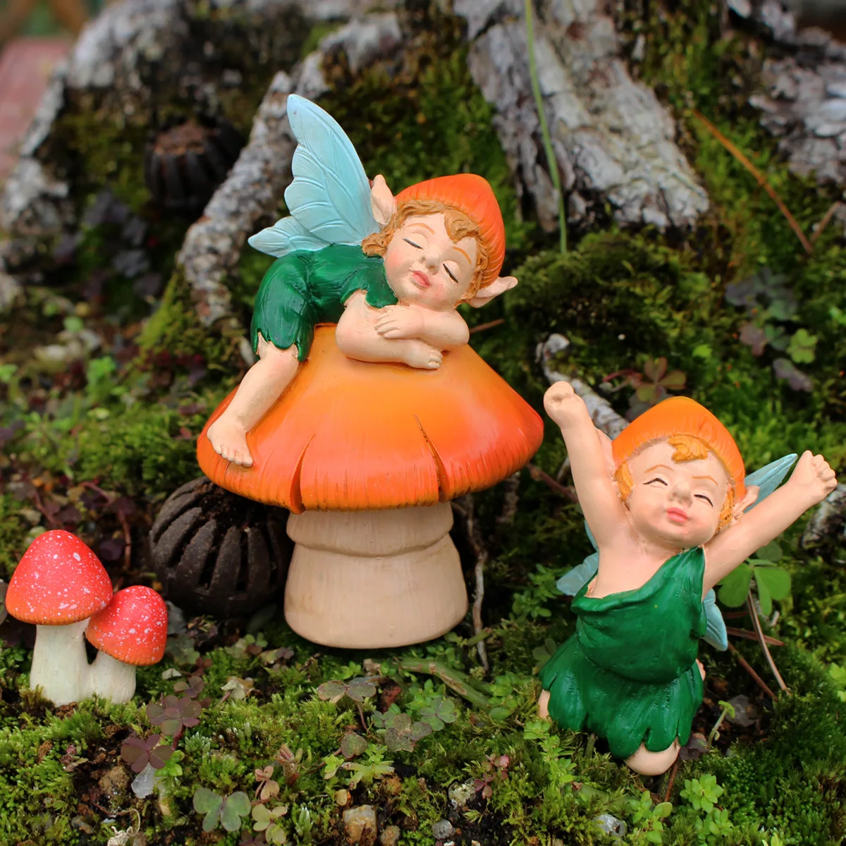 3-Pack Mushroom Fairy Garden Decor - Whimsical Miniature Landscape Accent 
3-Pack Mushroom Fairy Garden Decor - Whimsical Miniature Landscape Accent