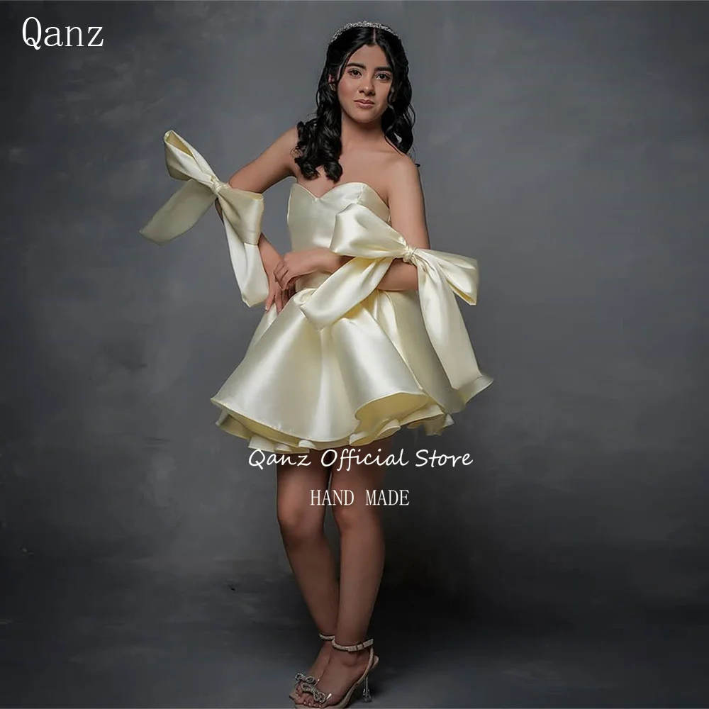 Qanz Yellow Satin Prom Dresses Birthday Photo Shoot Mini Corset Vestidos De Fiesta Graduation Outfit Women Dress Customized
Qanz Yellow Satin Prom Dresses Birthday Photo Shoot Mini Corset Vestidos De Fiesta Graduation Outfit Women Dress Customized