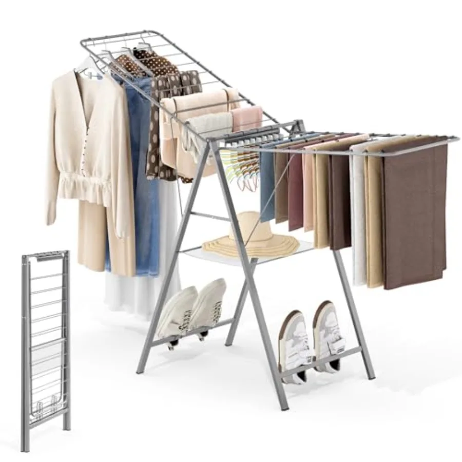 Drying Rack Clothing Clothes Drying Rack Foldable Metal Laundry Drying Rack Collapsible for Sweater Towel Indoor and Outdoor He
Drying Rack Clothing Clothes Drying Rack Foldable Metal Laundry Drying Rack Collapsible for Sweater Towel Indoor and Outdoor He