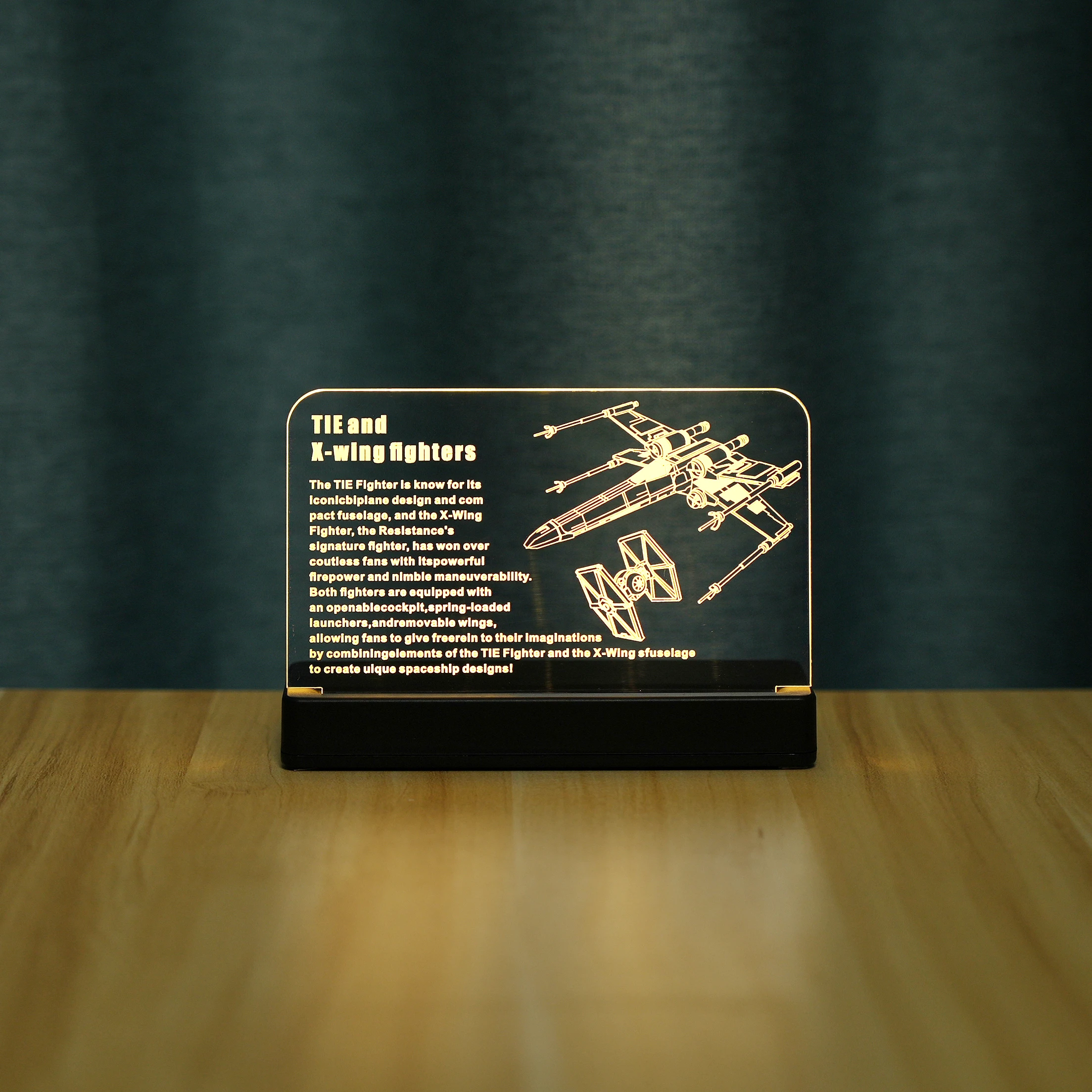 Kyglaring LED Light Acrylic Display Board Sign Plate Nameplate For TIE Fighter & X-Wing Mash-up 75393
Kyglaring LED Light Acrylic Display Board Sign Plate Nameplate For TIE Fighter & X-Wing Mash-up 75393