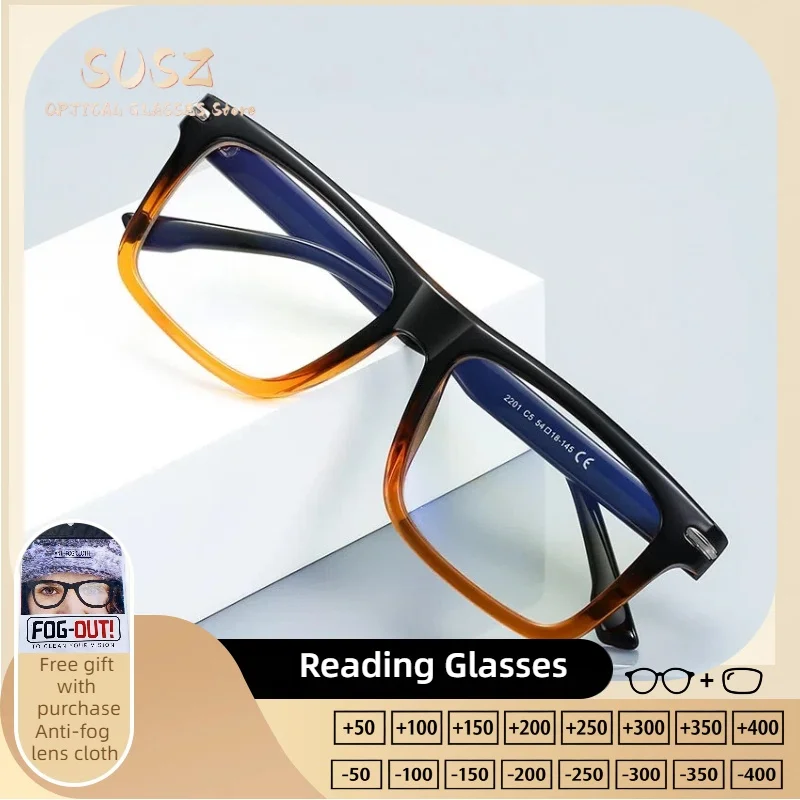 SUSZ Men's Square Reading Glasses Retro Business Ultralight Comfortable Durable Versatile Anti Blue Light UV400 Anti Glare HD
SUSZ Men's Square Reading Glasses Retro Business Ultralight Comfortable Durable Versatile Anti Blue Light UV400 Anti Glare HD
