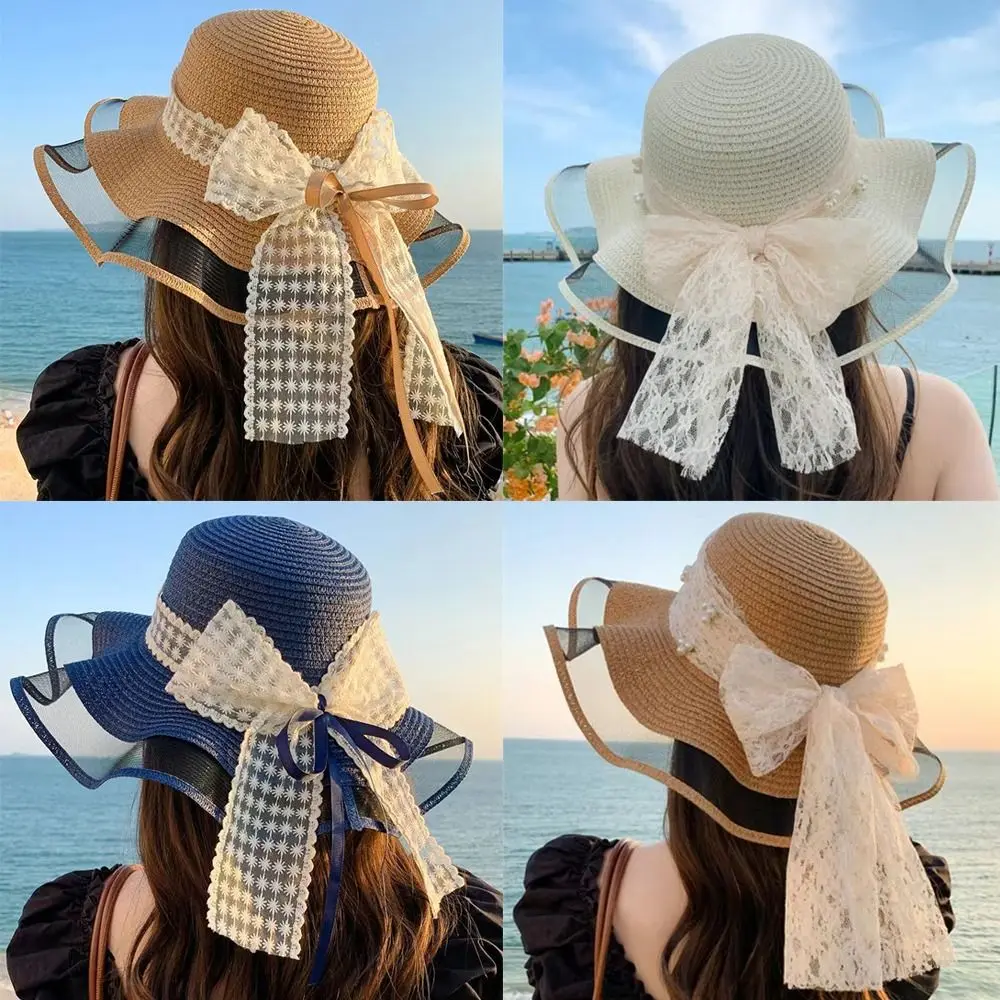New Lace Bow Women Sun Hat Casual UV Protect Fisherman Hat Beach Vacation Sunshade Cap Summer
New Lace Bow Women Sun Hat Casual UV Protect Fisherman Hat Beach Vacation Sunshade Cap Summer