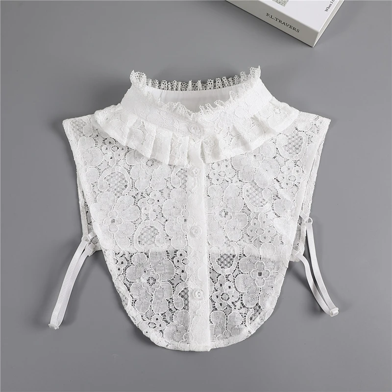 White Flower Lace Shirt Fake Collar Detachable Half Shirt Blouse Pleated Stand Collar Ruffle False Collar Party Suit Accessories
White Flower Lace Shirt Fake Collar Detachable Half Shirt Blouse Pleated Stand Collar Ruffle False Collar Party Suit Accessories