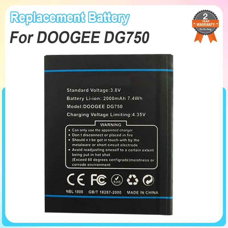 Аккумулятор DG750 2000 мАч для замены мобильного телефона DOOGEE DG750
Аккумулятор DG750 2000 мАч для замены мобильного телефона DOOGEE DG750