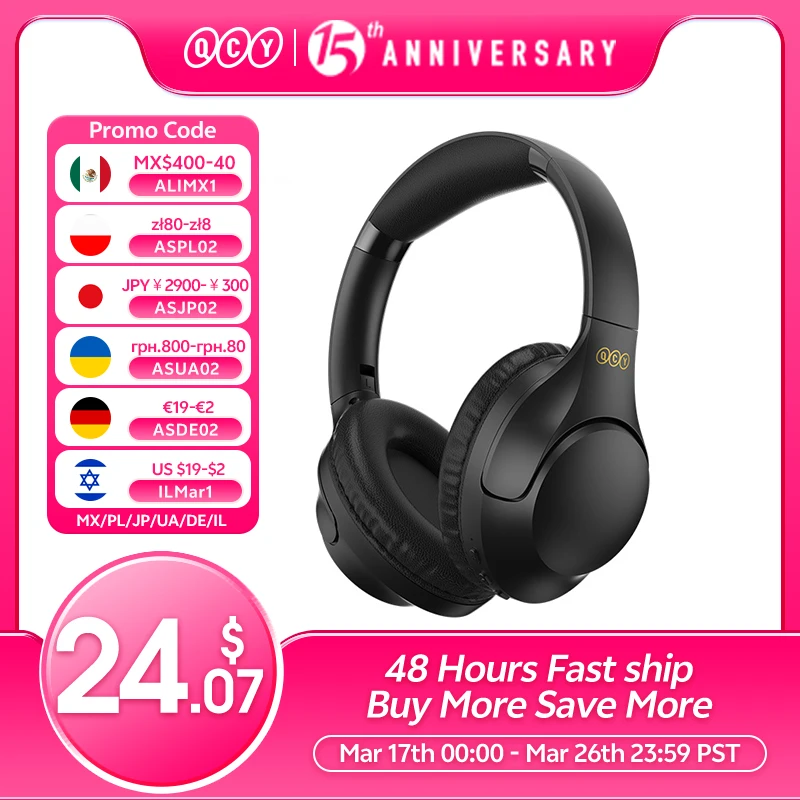 QCY H2 H2pro Wireless Headphones Bluetooth 5.3 Earphones BASS HIFI Stereo Headset 78ms Low Latency for Music Gaming 60H Playtime
QCY H2 H2pro Wireless Headphones Bluetooth 5.3 Earphones BASS HIFI Stereo Headset 78ms Low Latency for Music Gaming 60H Playtime
